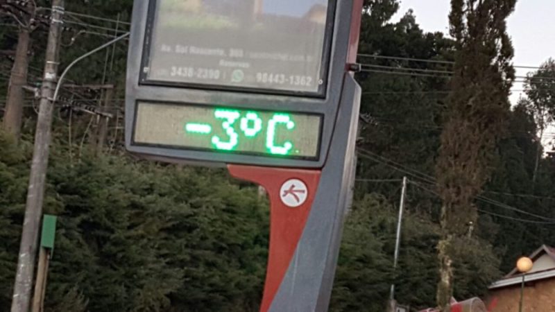 Termômetro marca 3 graus negativos em Monte-Verde - Foto AHPMV